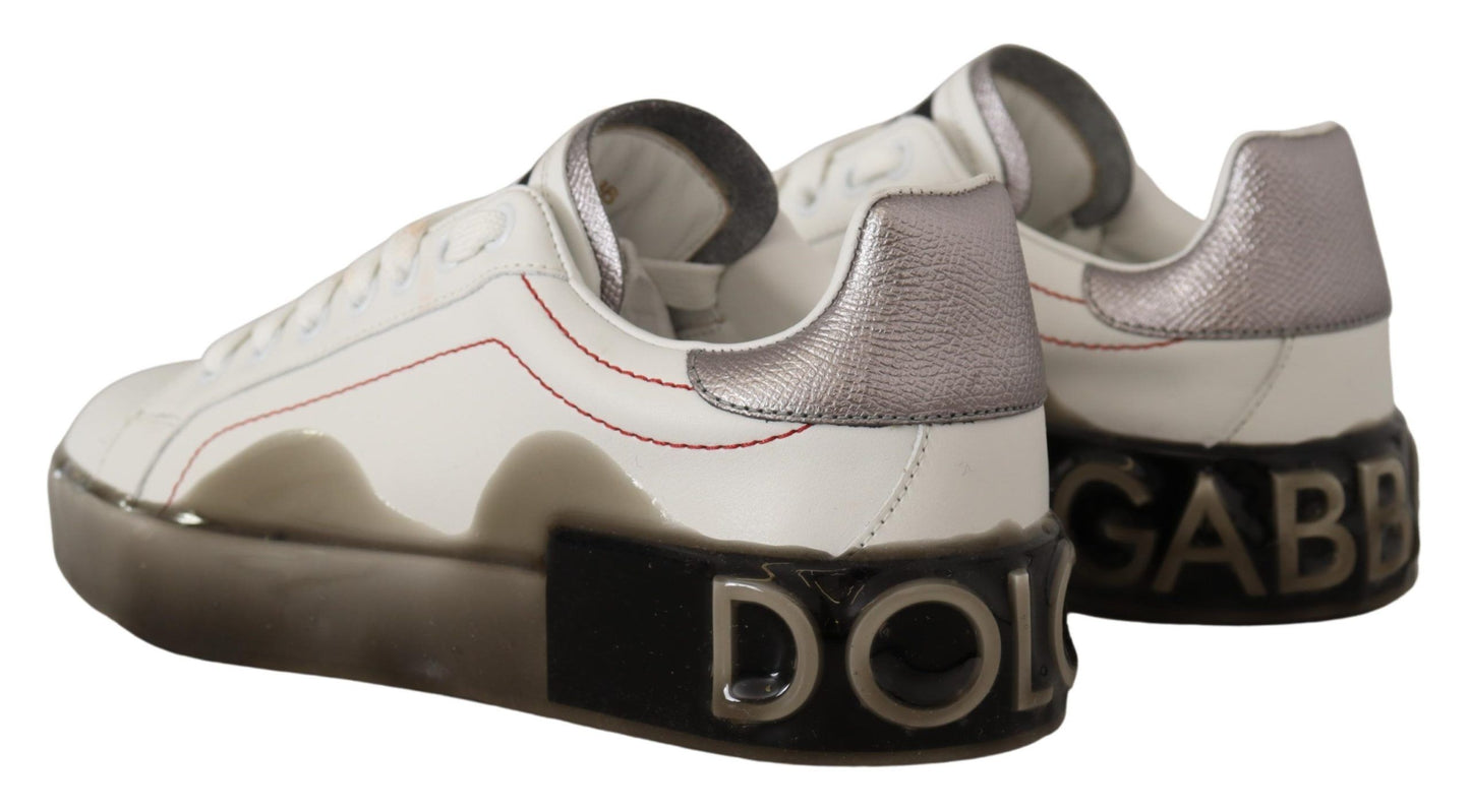 Dolce & Gabbana Elegant White Leather Sneakers