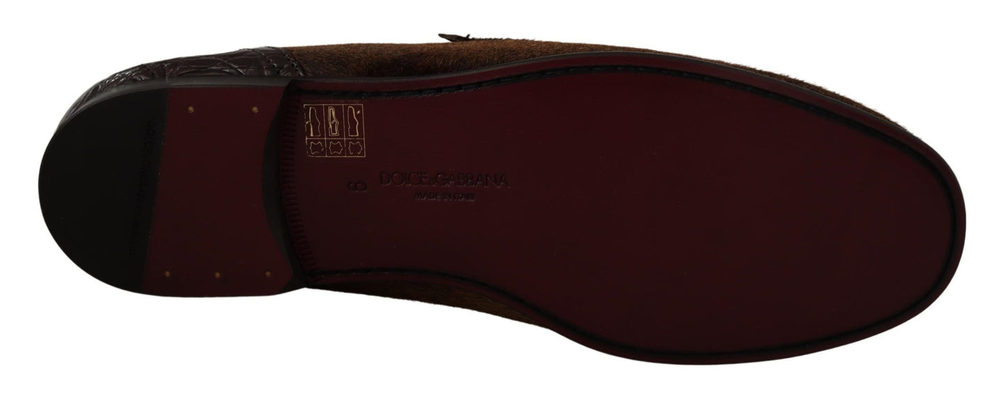 Dolce & Gabbana Scarpe Abito Merai di mocassini Scarpe in pelle marrone