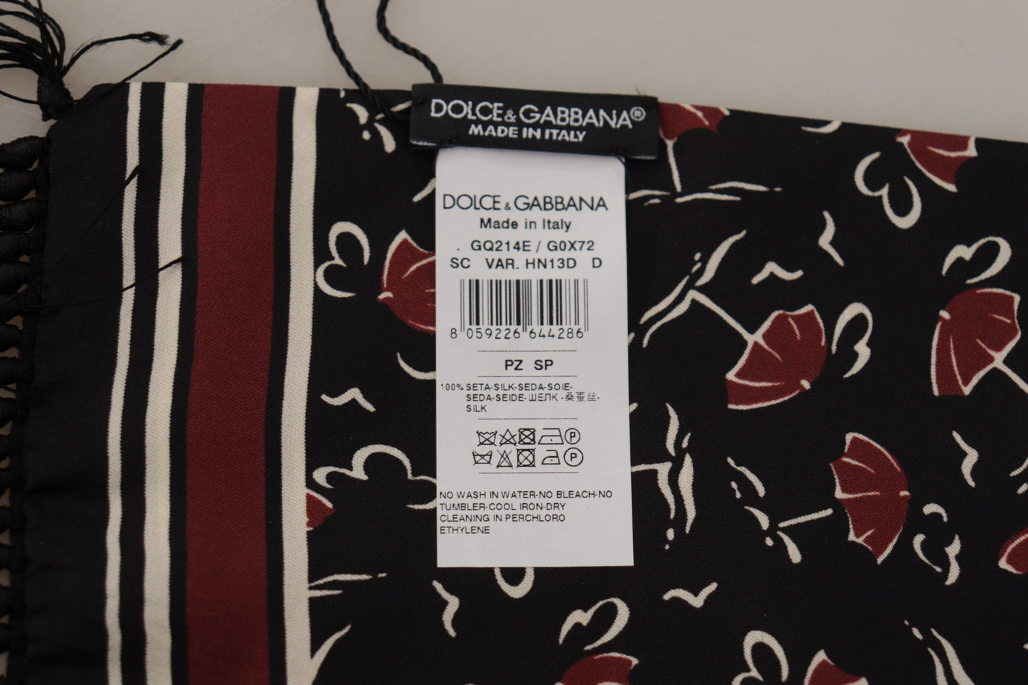 Dolce & Gabbana Black Red Ombrellas Scialcatore a scialle di frangia Scarpa