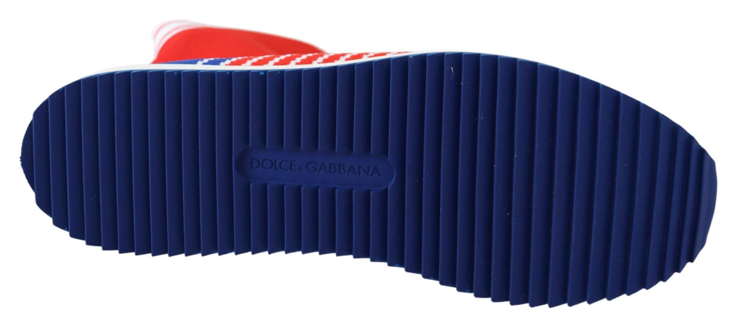 Dolce & Gabbana Blue Red Sorrento Logo Sneakers SCHE