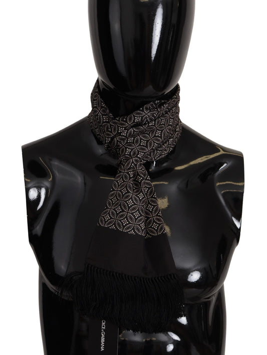 Dolce & Gabbana Brown Geometrisch gemustertes Schal -Wrap -Randschal