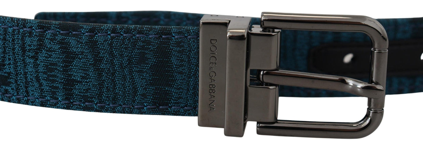 Dolce & Gabbana Elegant Blue Jacquard Designer Belt