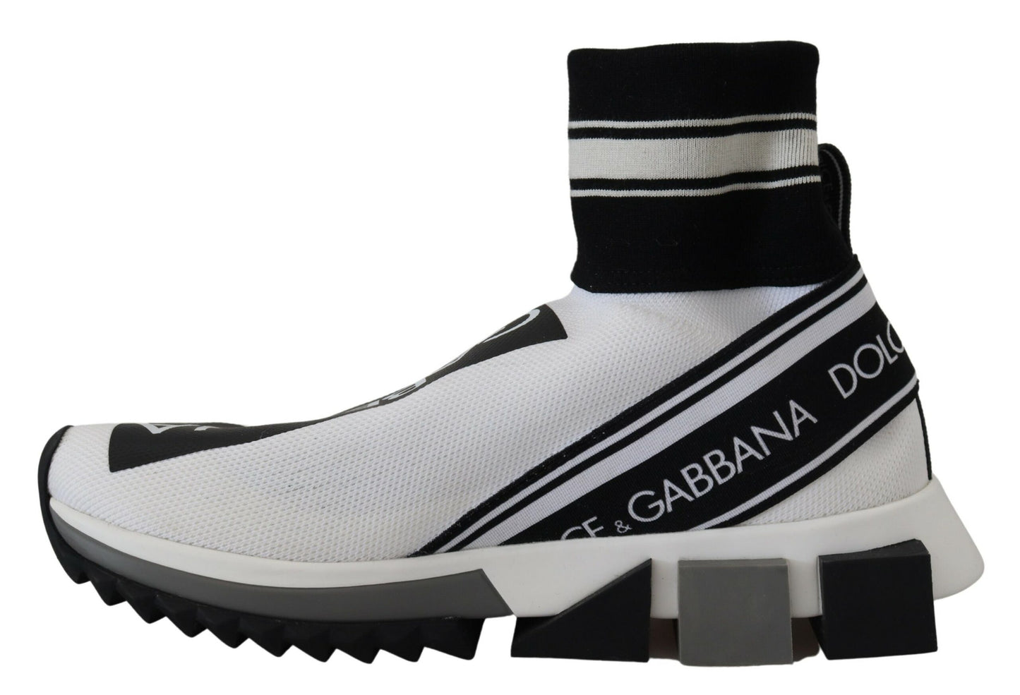 Dolce & Gabbana weiße schwarze Sorrent -Socken Sneakers Schuhe