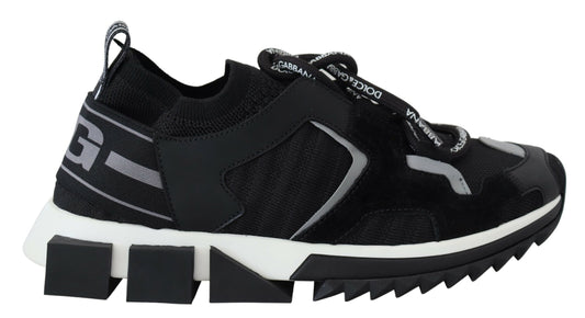 Dolce & Gabbana Black Mesh Sorrento Trekking Sneakers Chaussures