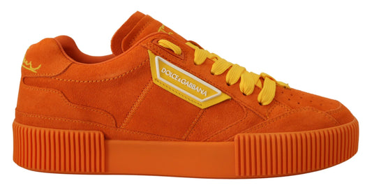 Dolce & Gabbana Orange Leather P.J. Tucker Sneakers Chaussures