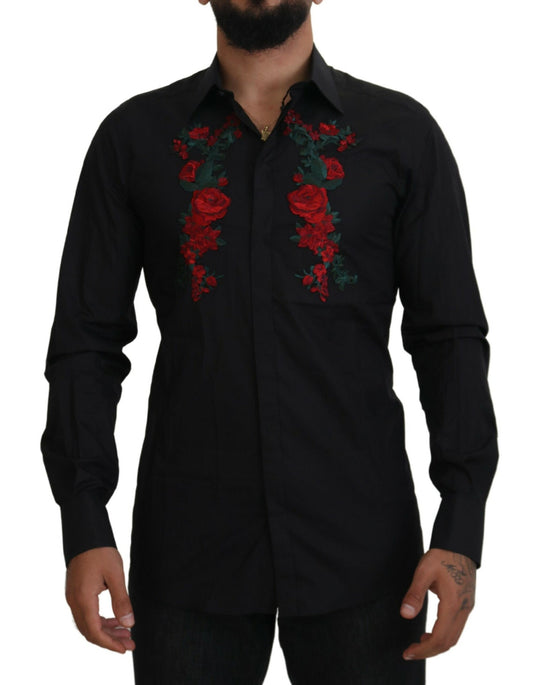 Dolce & Gabbana Elegant Floral Embroidered Cotton Shirt