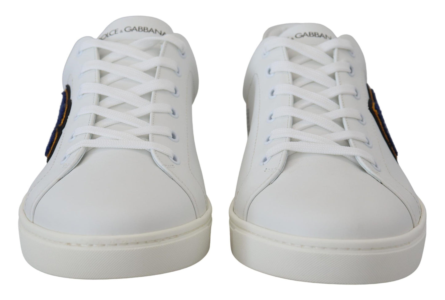 Dolce & Gabbana White Leder DG Logo Freizeit -Turnschuhe Schuhe