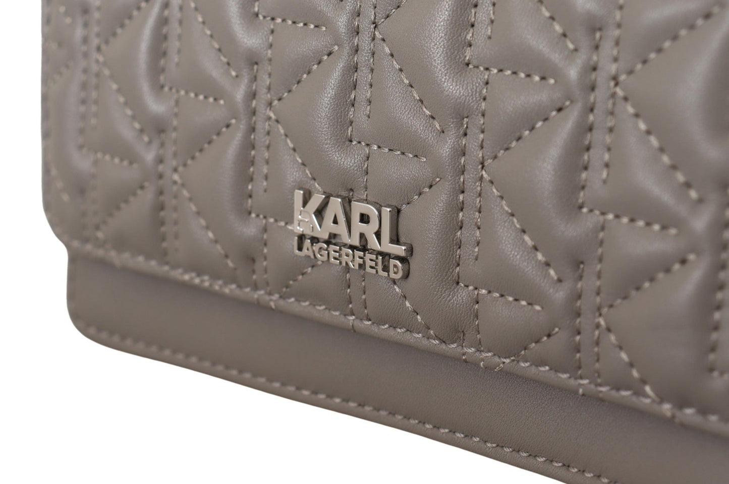 Karl Lagerfeld en cuir gris clair Sac à bandoulière