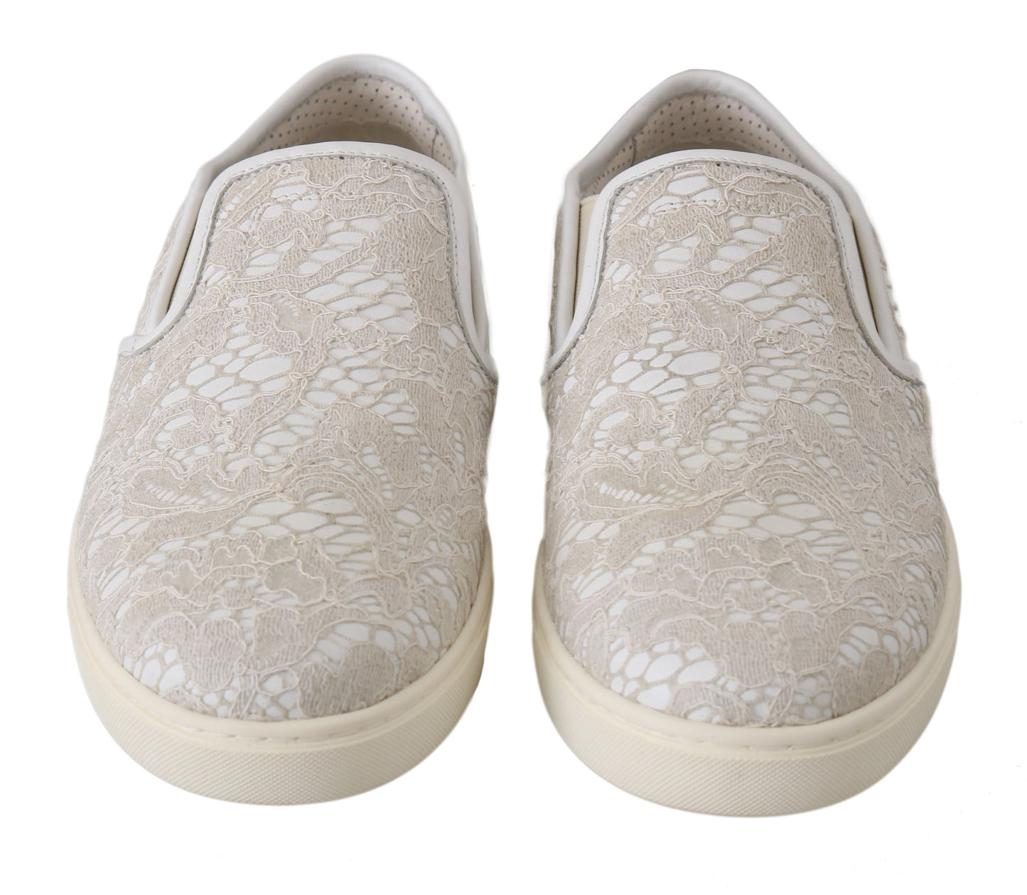 Dolce & Gabbana in pelle bianca Slip su scarpe da mocassini
