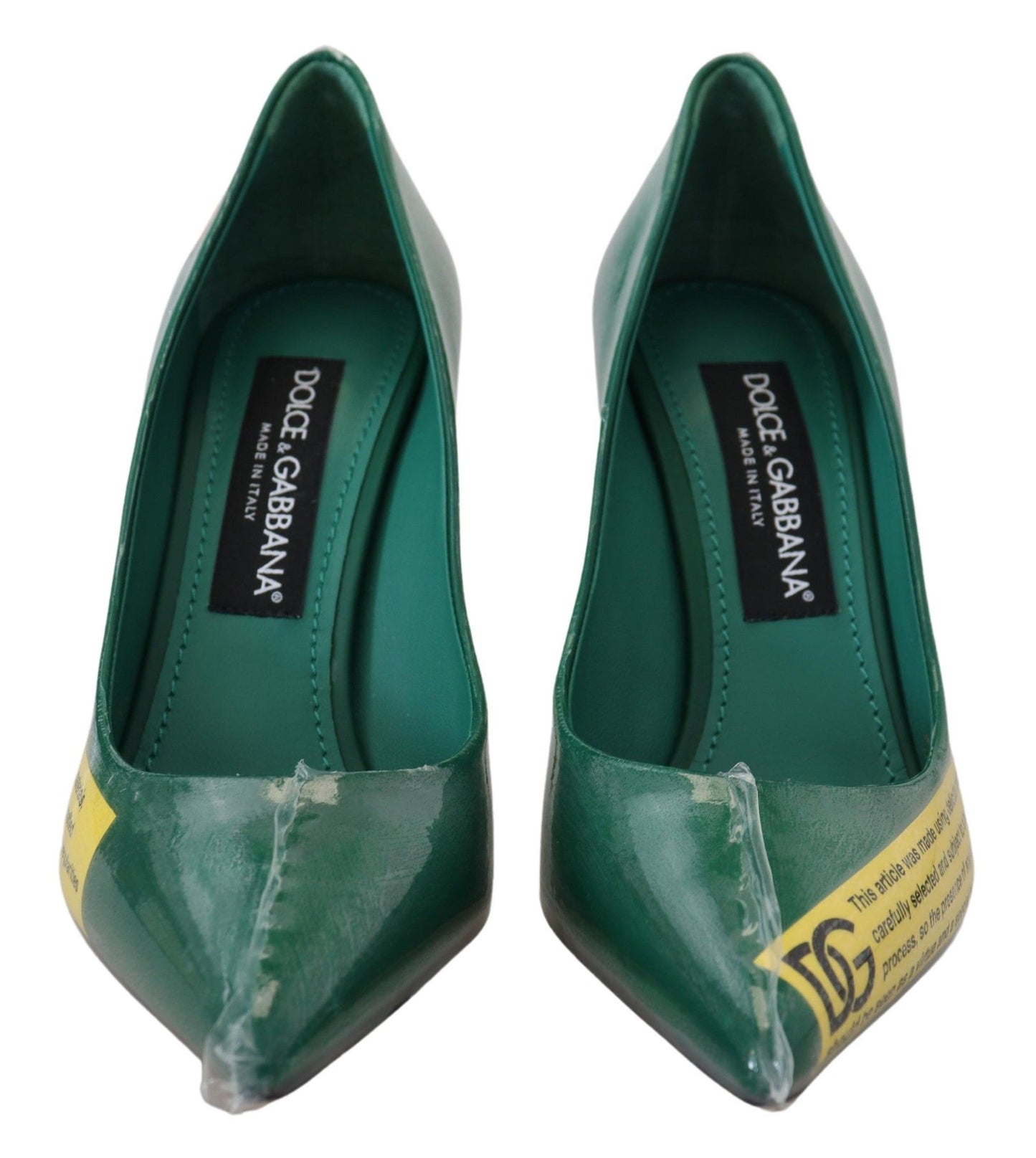 Tacchi in pelle verde Dolce & Gabbana pompa scarpe in plastica