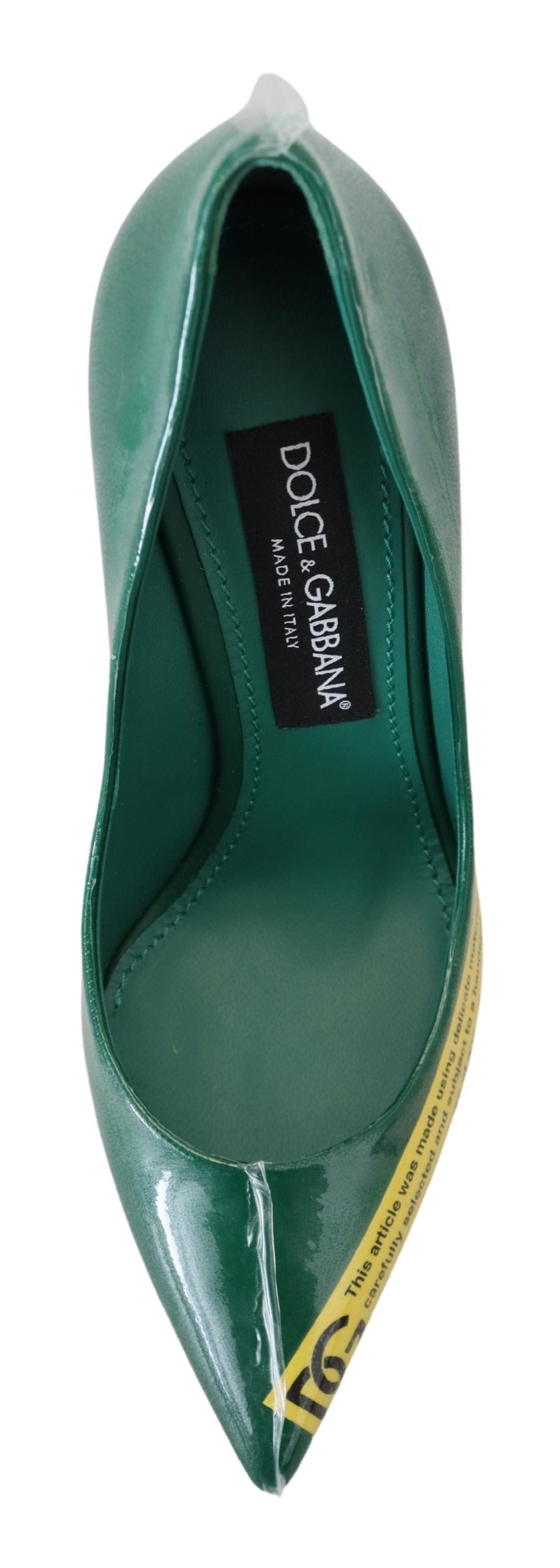Dolce & Gabbana Talons en cuir vert pompes chaussures en plastique
