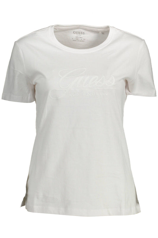 Guess Jeans Chic White Embroidered Logo Tee