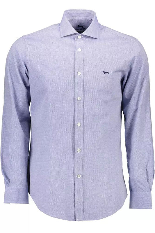 Harmont & Blaine Elegant Blue Narrow Fit Cotton Shirt