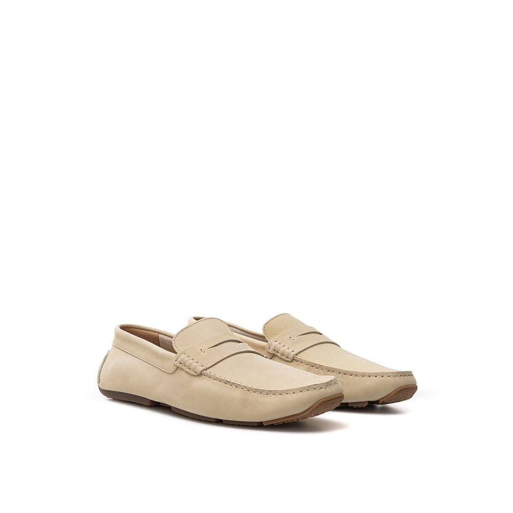 Bally Elegant Beige Leather Loafers for the Discerning Gentleman