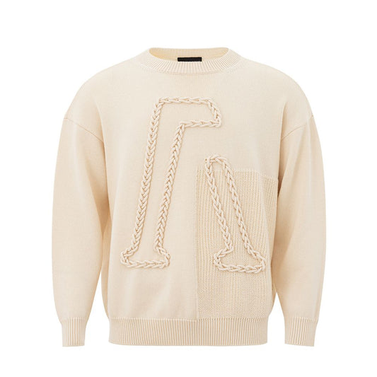 Emporio Armani Elegant Beige Wool Sweater for Men