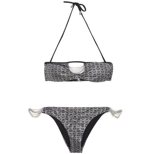 Philipp Plein Silver Shimmer Elegance Swimwear