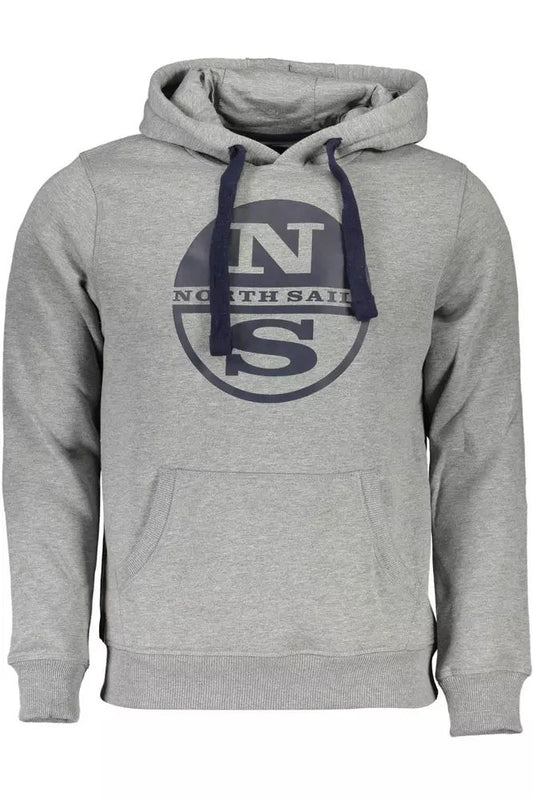 North Sails Elegant Gray Hooded Sweatshirt with Logo