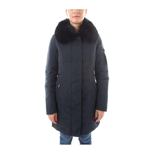 Peuterey Elegant Blue Winter Jacket with Fox Fur Hood