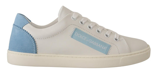 Dolce & Gabbana Blanc Blue en cuir basse baskette de baskets