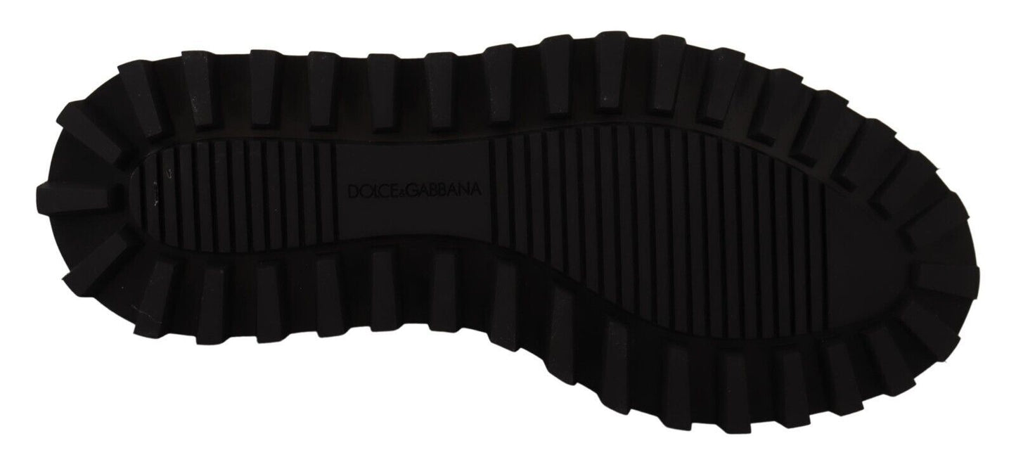Dolce & Gabbana en cuir noir de combat en lacet up bottes pour hommes chaussures
