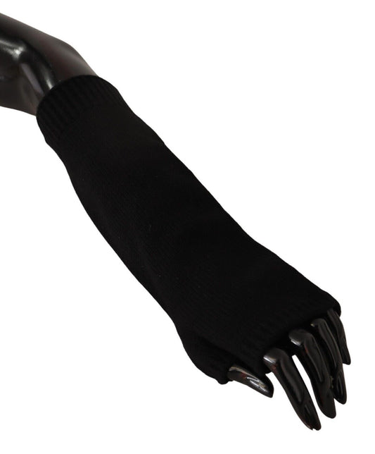 Dolce & Gabbana Black Knitting senza dito guanti di lunghezza