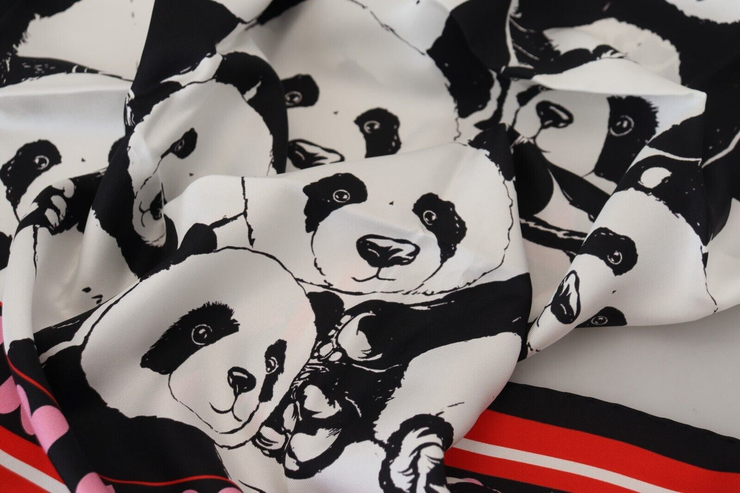 Dolce & Gabbana Elegant Panda Print Silk Scarf