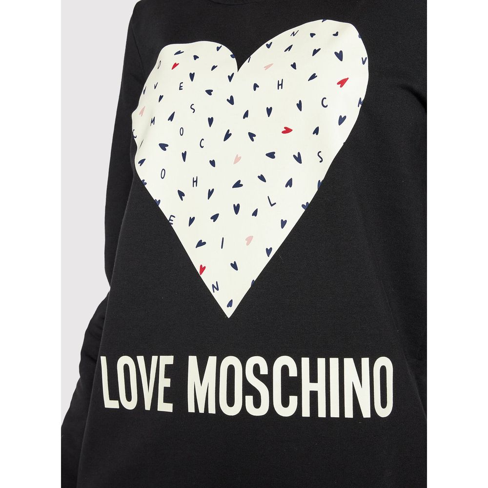 Love Moschino Black Cotton Robe
