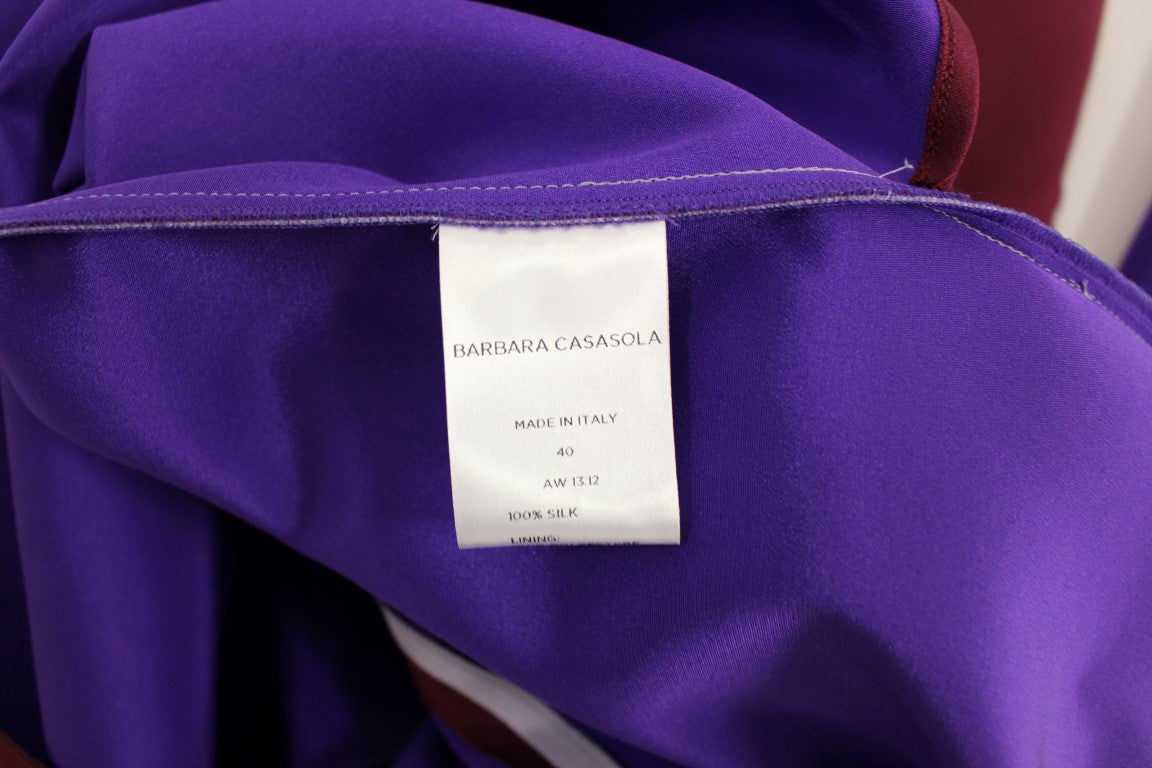 Barbara Casasola Purpur Lavendelkleid Maxi Seiden Langes Kleid