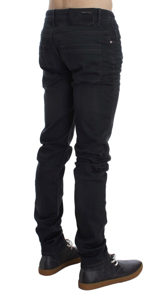 Acht graue Baumwollstrecke schlanke Fit Jeans