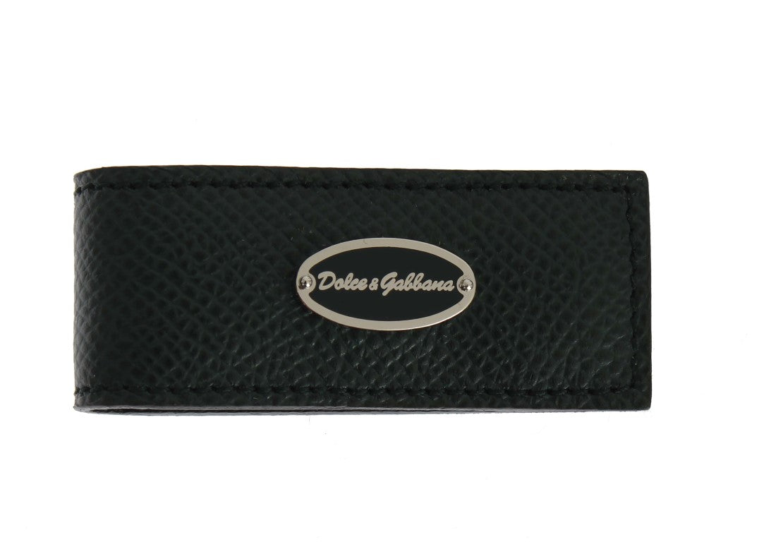Dolce & Gabbana Green Leather Magnet Clip Money