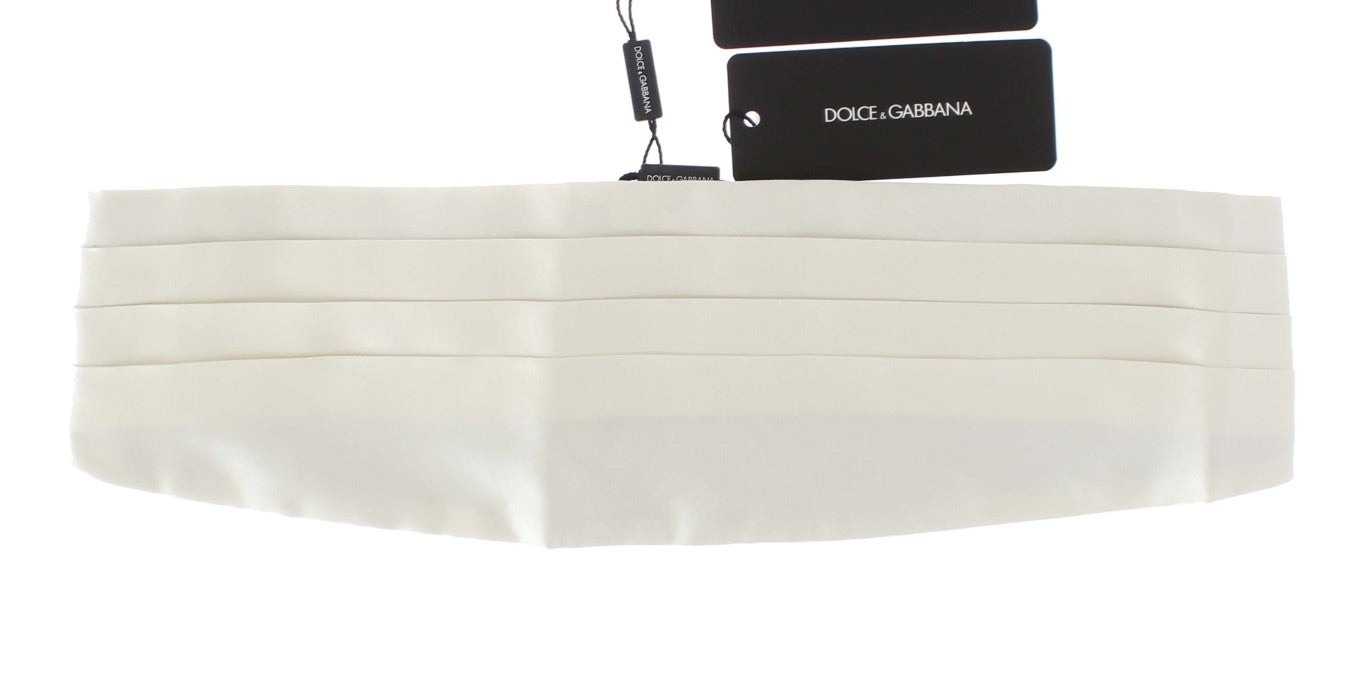 Dolce & Gabbana Weißer Seidenkummerbund mit Breitergürtel
