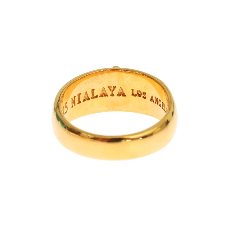 Nialaya Gold plattiert 925 Silberring