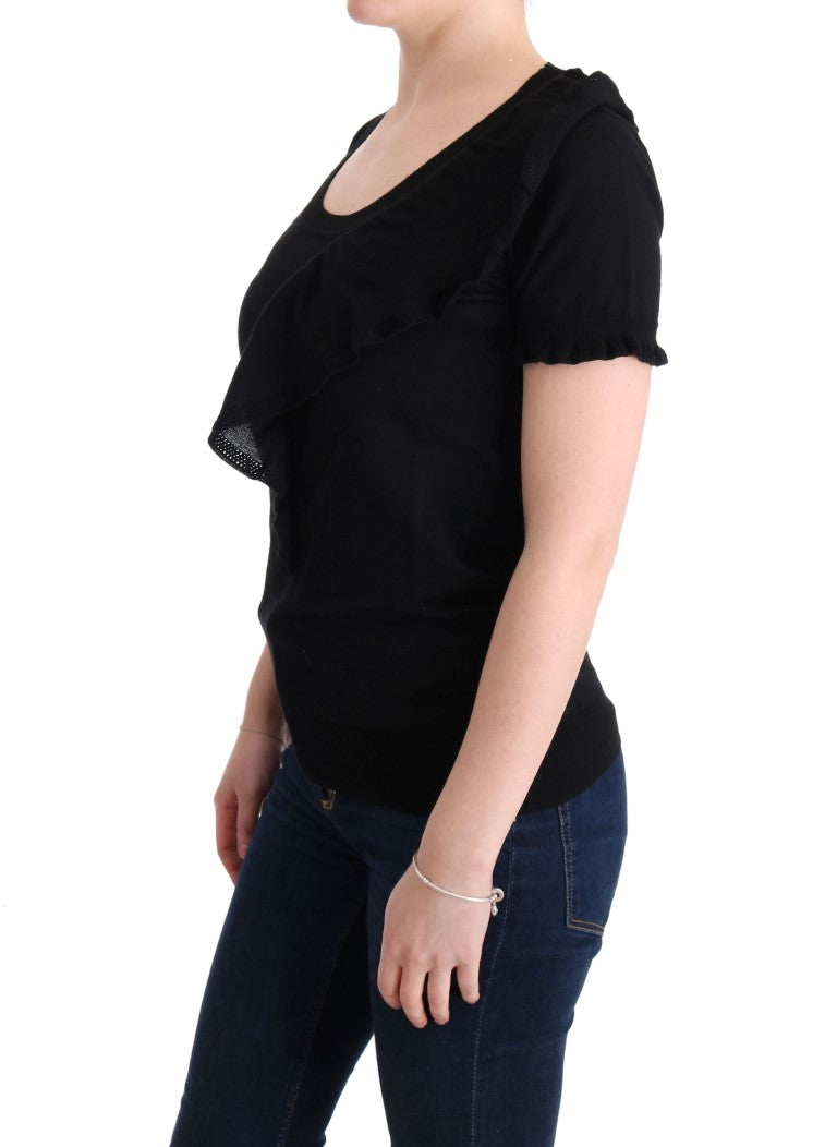 Marghi Lo 'Black 100% Lana Wool Top Blouse T-shirt
