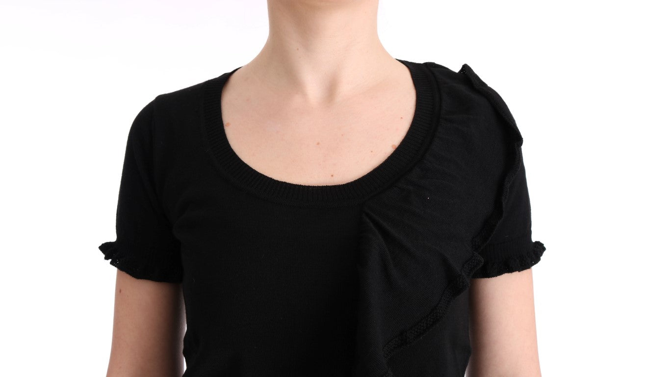 Marghi Lo 'Black 100% Lana Wool Top Blouse T-shirt