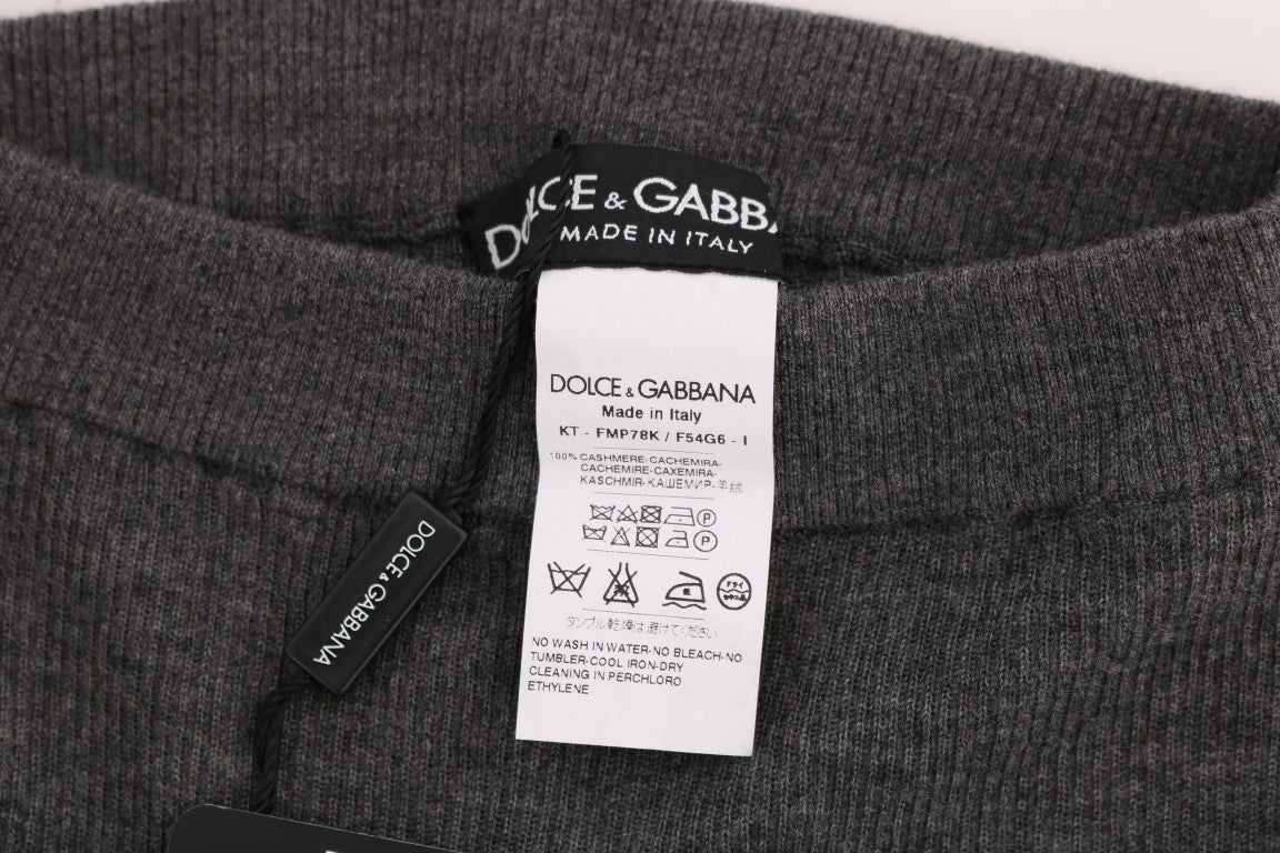 Dolce & Gabbana Grey Cashmere Stretch Stone