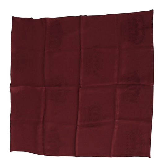 Dolce & Gabbana maroon Seidenkronquadratwackel -Taschentuch Schal