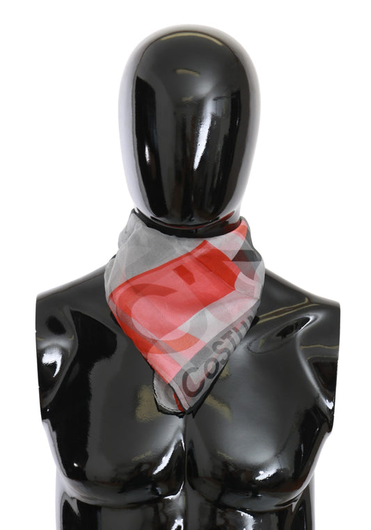 Kostüm National Red 100% Seidenmarke Grey Schal
