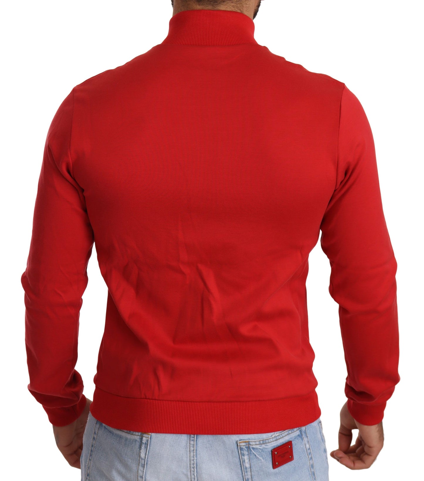 Dolce & Gabbana Red DG Motor Club Zipper Stretch Sweater