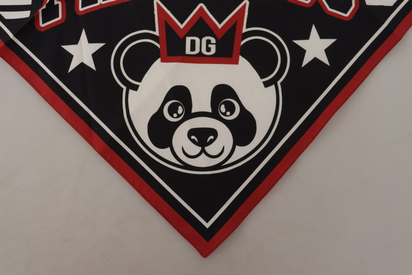 Dolce & Gabbana Black Red DA Crown DG Logo Squarta Square per fazzoletto