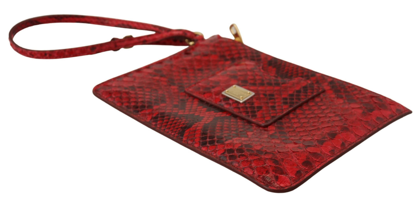 Dolce & Gabbana Red Leather Ayers Purstle Purslet Hand