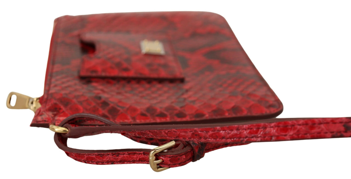 Dolce & Gabbana Red Leather Ayers Purstle Purslet Hand
