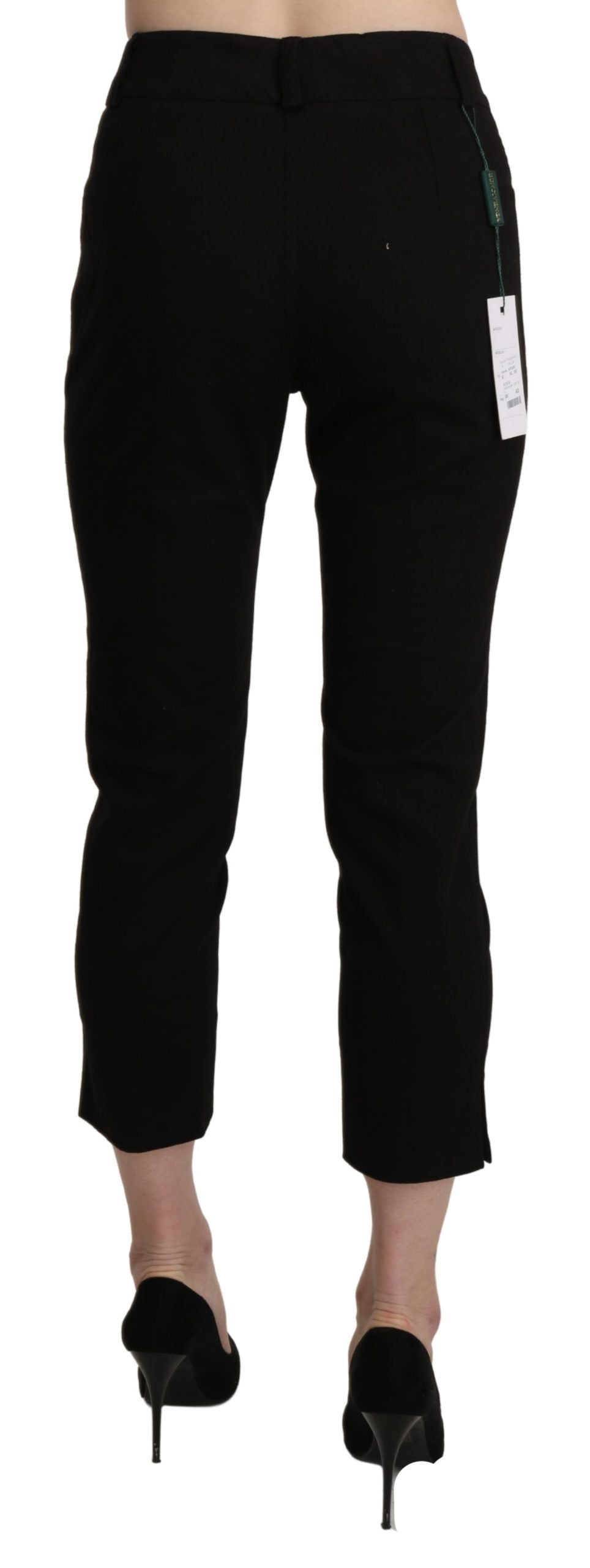 Bencivenga schwarz hohe Taille dünne Kleidungshosen Hosen Hosen