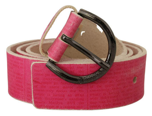 John Galliano Pink Letter Pink Logo Round Fibbia Cintura in vita