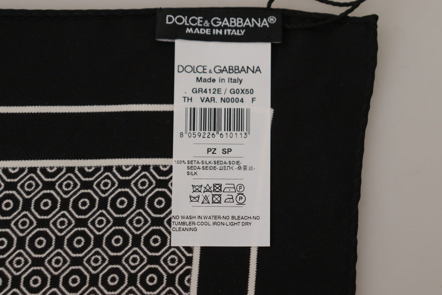 Dolce & Gabbana Black Geometric Geometric Square Square Sciarpa