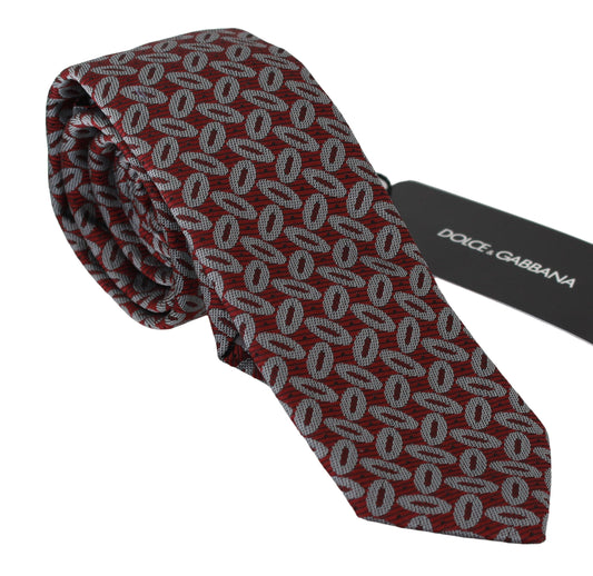 Dolce & Gabbana Red 100% Silk Stampato Wide cravatta cravatta da uomo