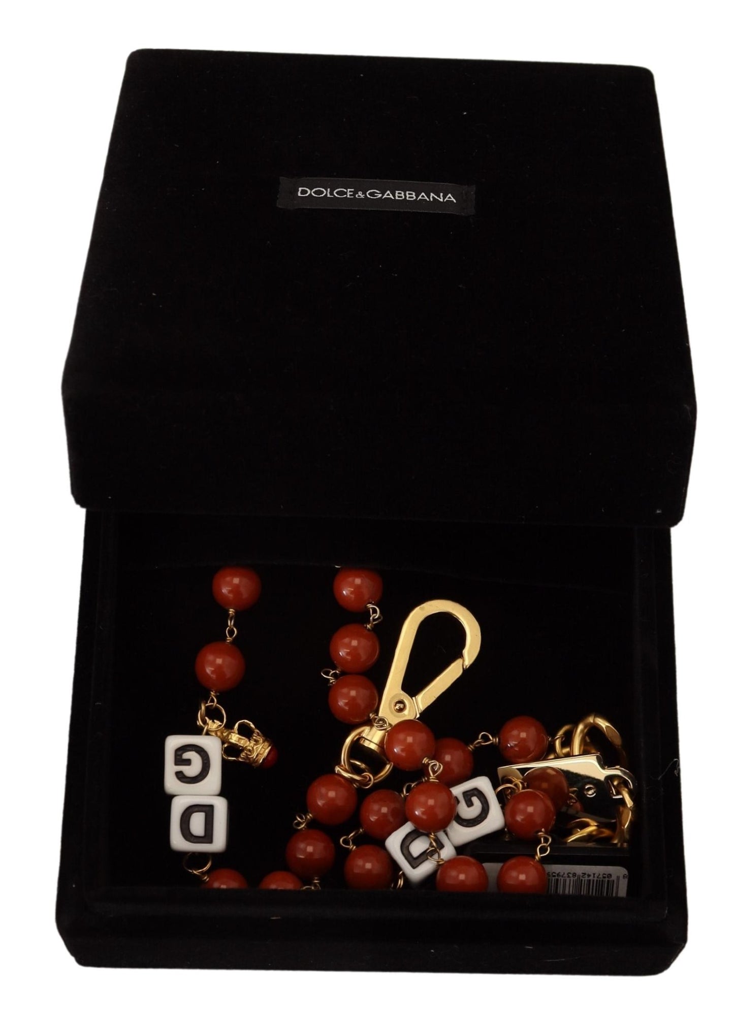 Dolce & Gabbana Gold Brass Pearl Logo Lobo Homole Statement Collier