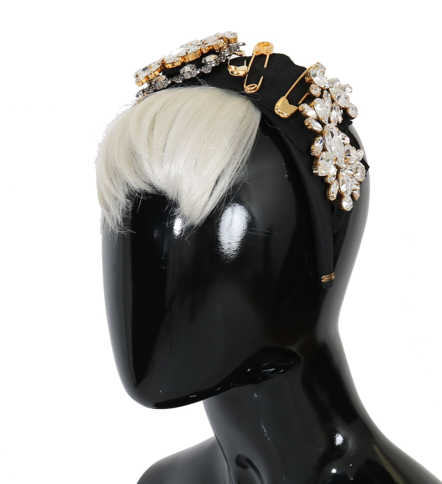 Dolce & Gabbana Schwarzes Kristall weißes Haar PAURUCCHIERA STROCBIED DIADEM
