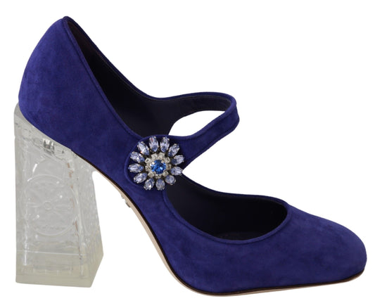 Dolce & Gabbana lila Wildlederkristallpumpen Heels Schuhe