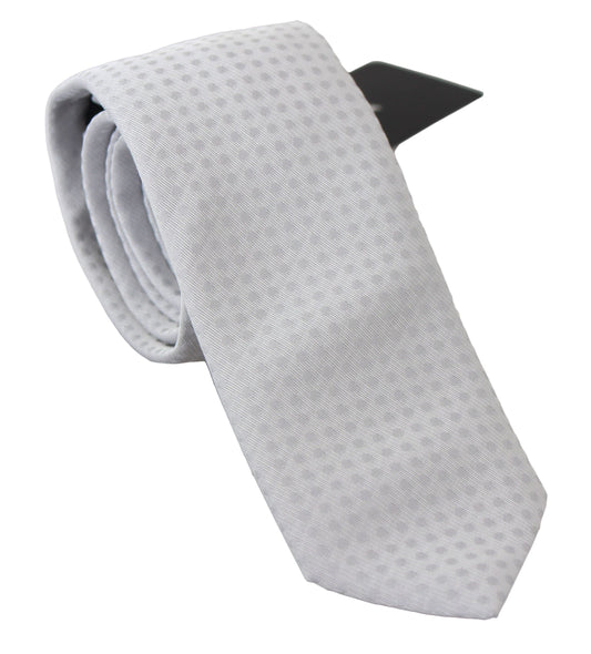 Dolce & Gabbana weiß gemusterte klassische Herren schlanke Krawattenkrawatte