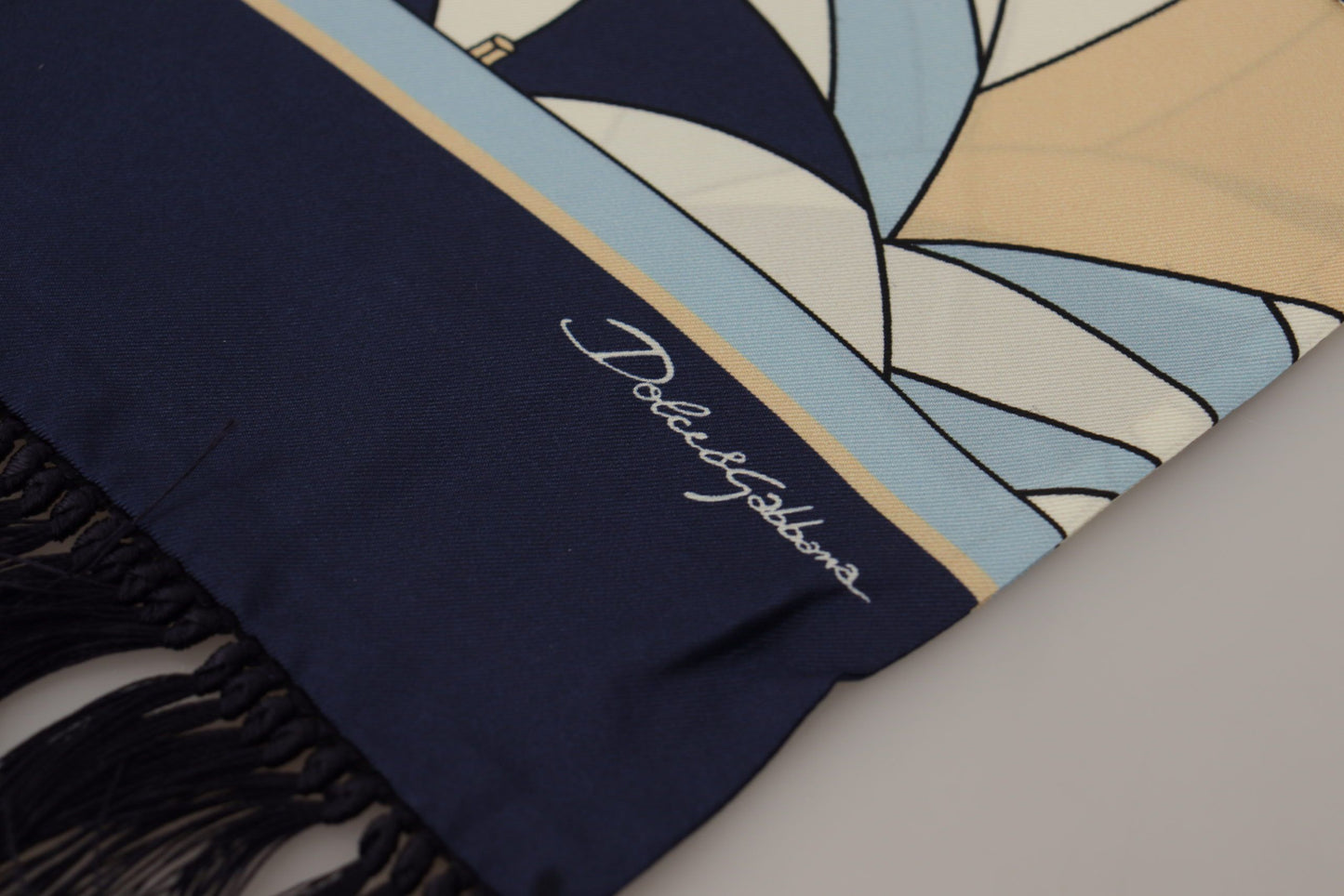 Dolce & Gabbana Multicolor geometrisch gemustertes DG -Druckschal -Randschal